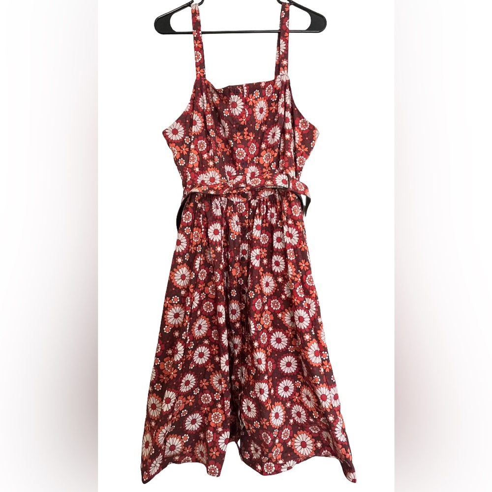 Torrid Retro Chic Dress vintage style Betty Daisies Floral Rum Raisin MIDI Sz 1